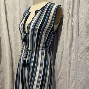 High-low silk sundress with adjustable tie waist